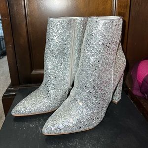 Silver Bootie Heels